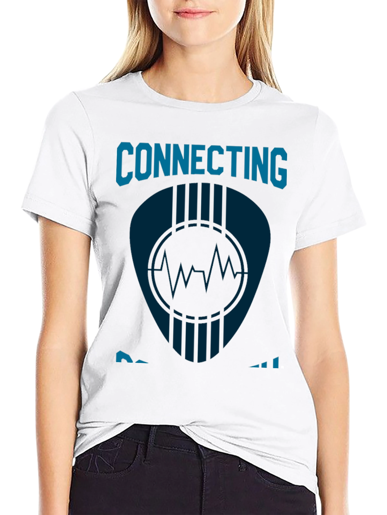 Connecting Waves Black Graphic T-Shirt