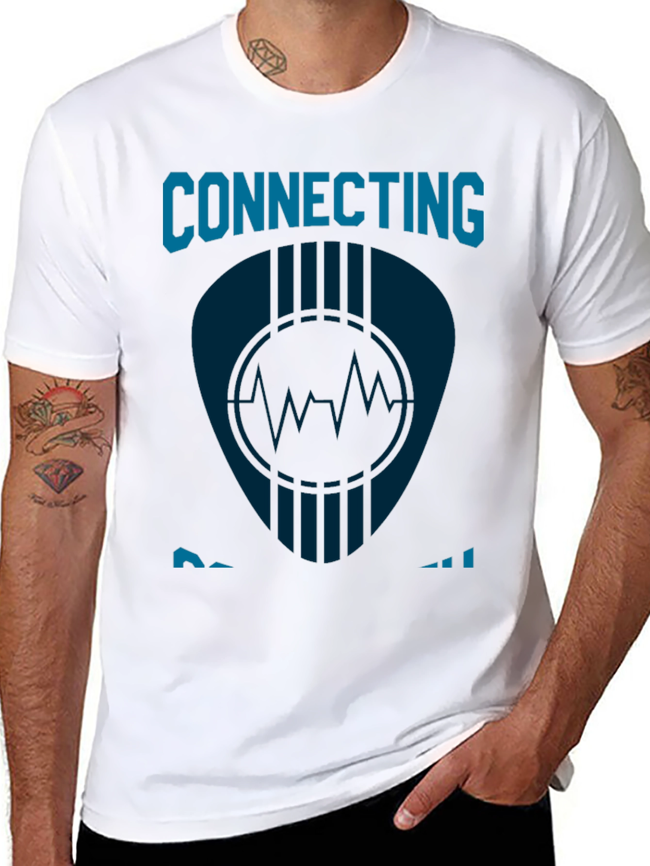 Connecting Waves Black Graphic T-Shirt