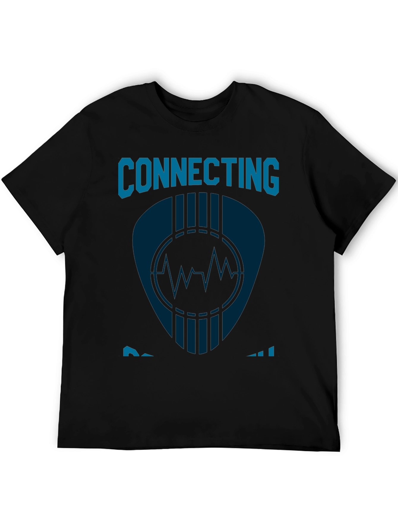 Connecting Waves Black Graphic T-Shirt