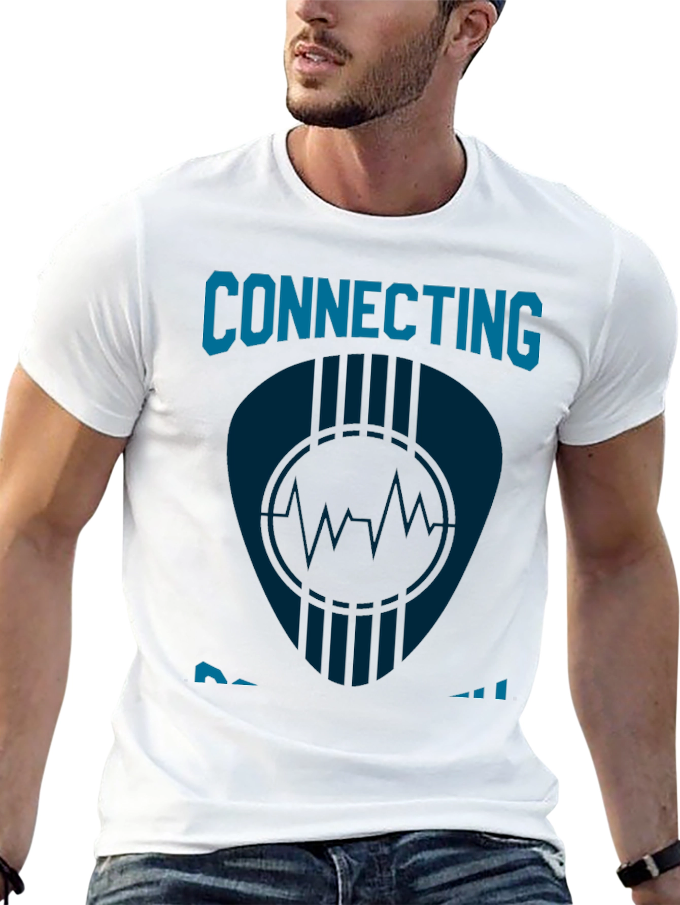 Connecting Waves Black Graphic T-Shirt