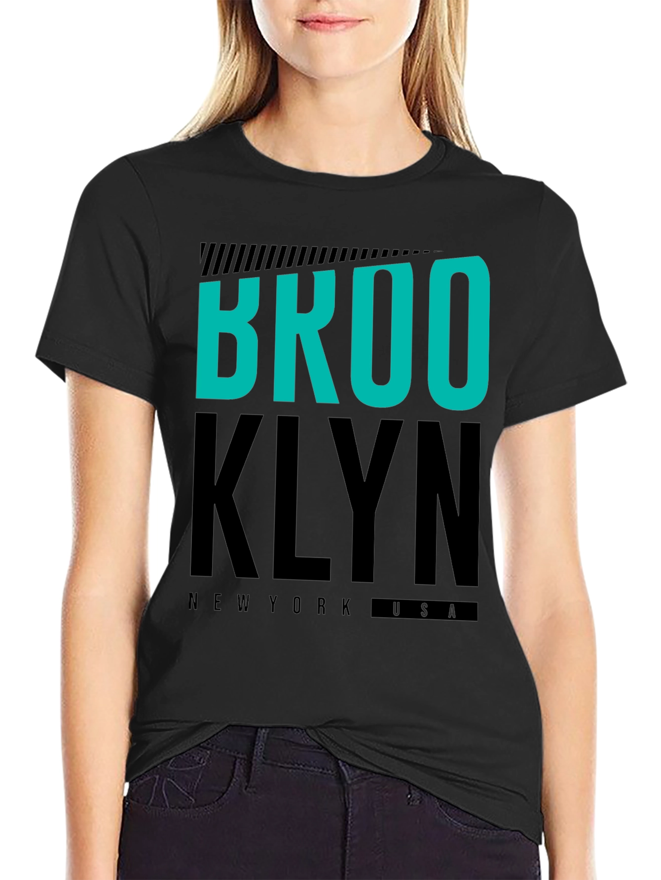 Brooklyn Graphic Tee | Black Crew Neck