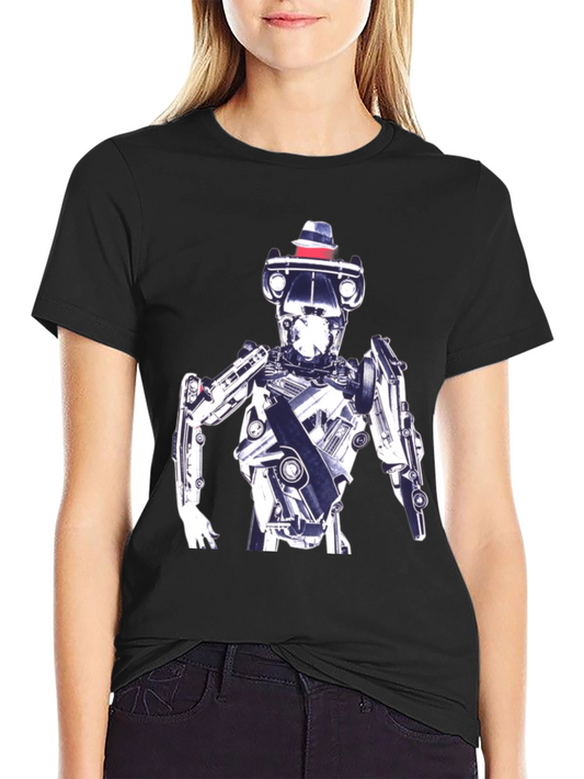 Robot in Hat Graphic Tee - Cool Sci-Fi Style
