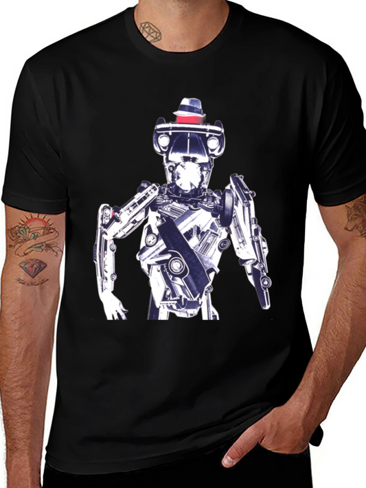 Robot in Hat Graphic Tee - Cool Sci-Fi Style