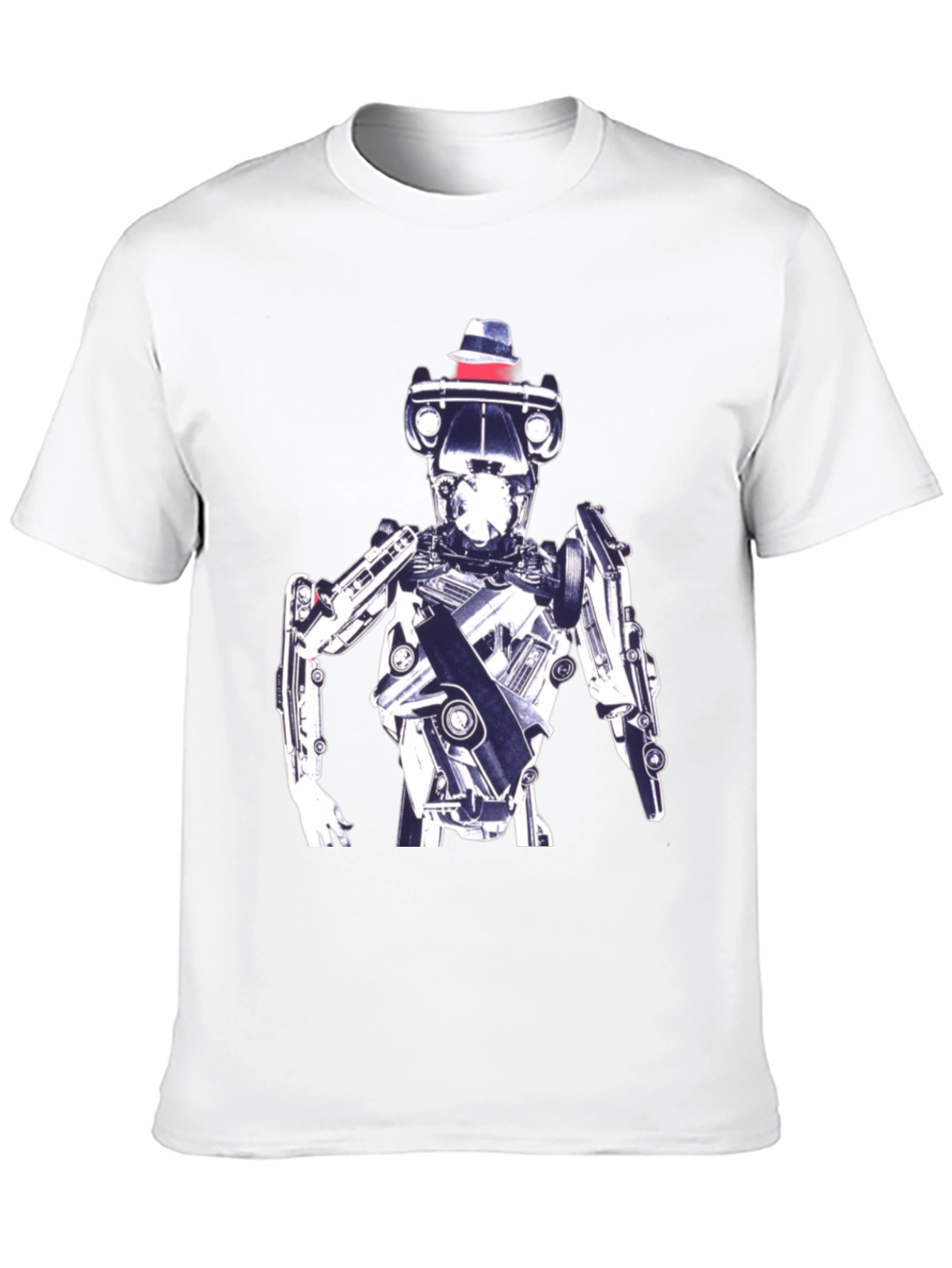 Robot in Hat Graphic Tee - Cool Sci-Fi Style