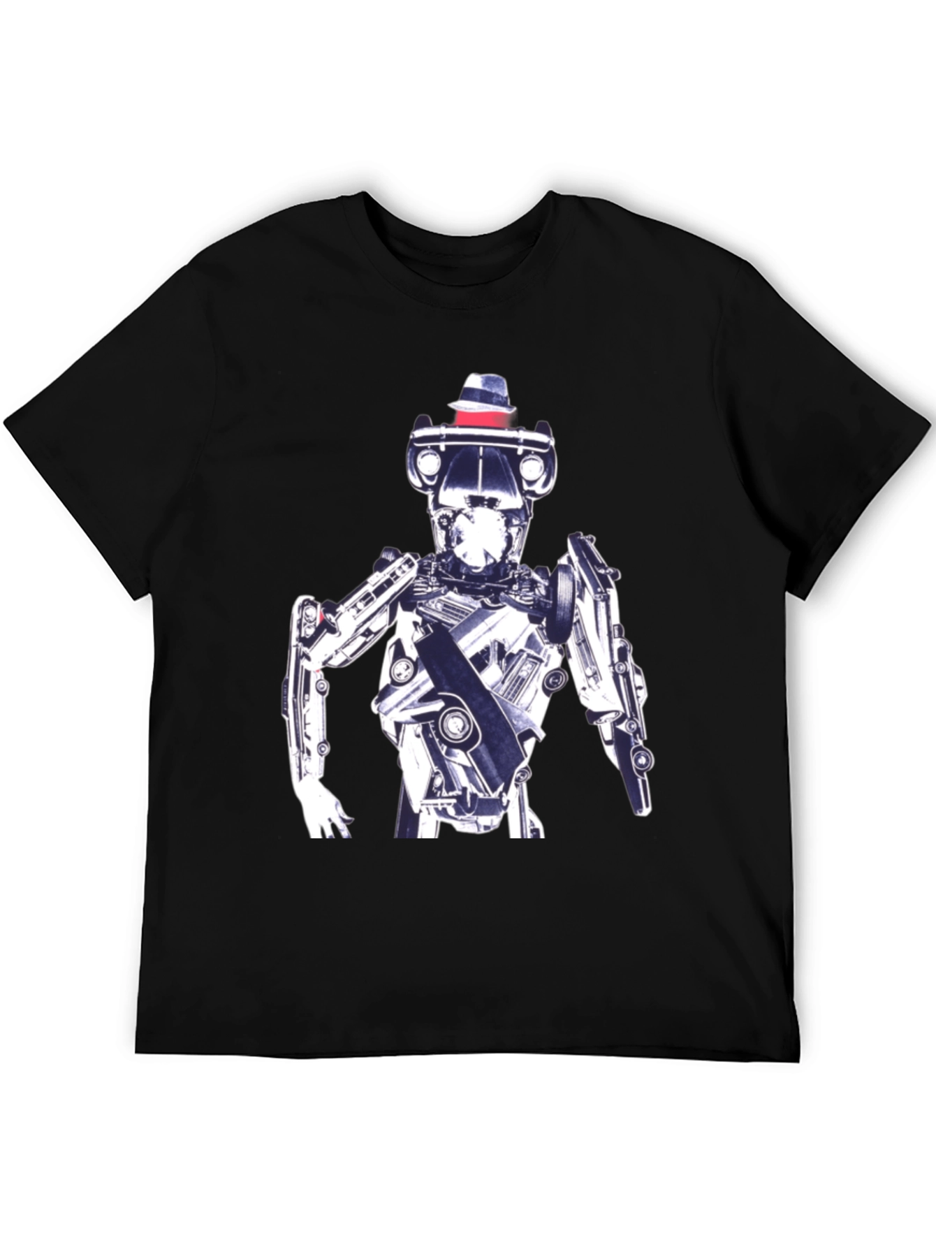 Robot in Hat Graphic Tee - Cool Sci-Fi Style
