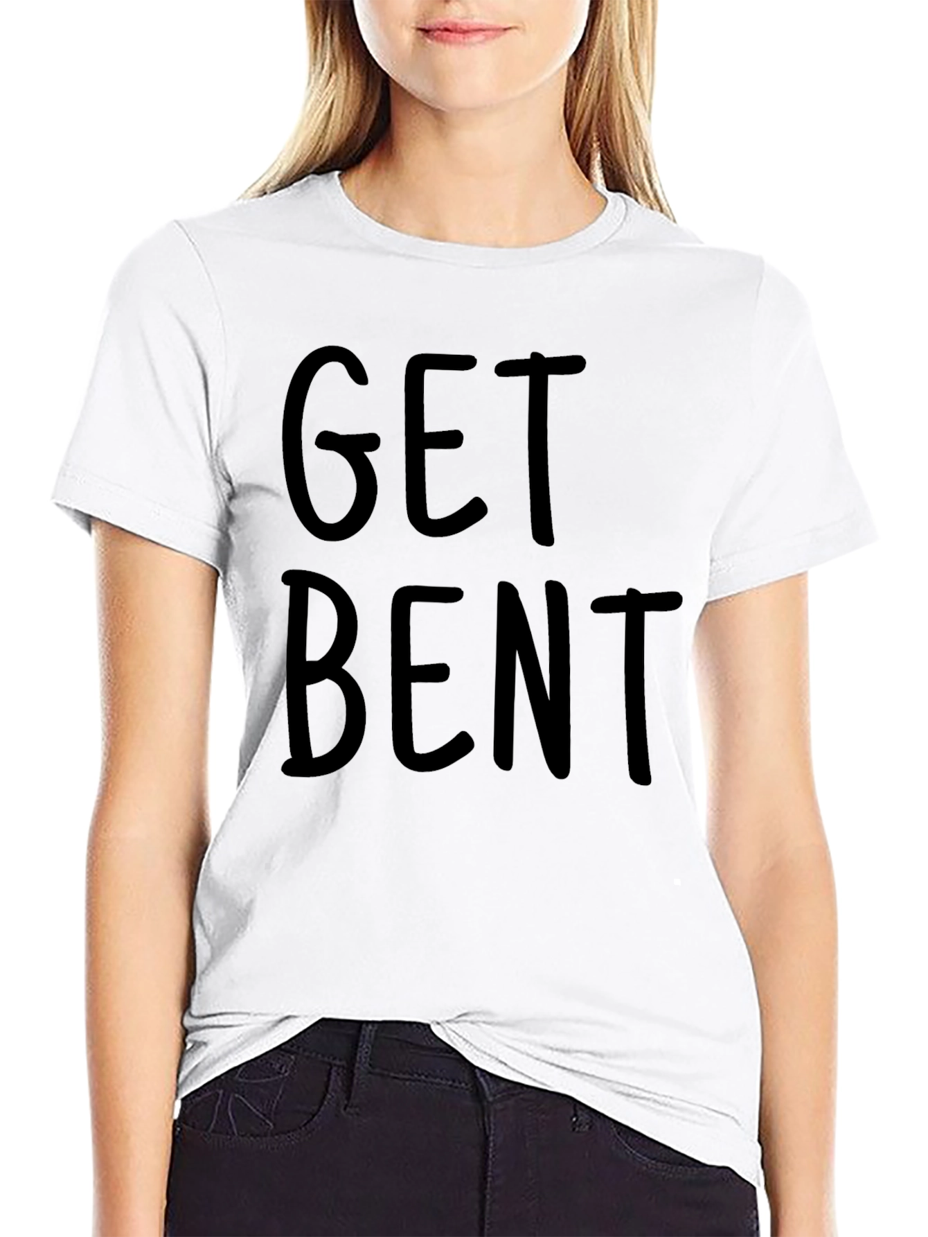 Get Bent Graphic T-Shirt - Black Crew Neck Tee