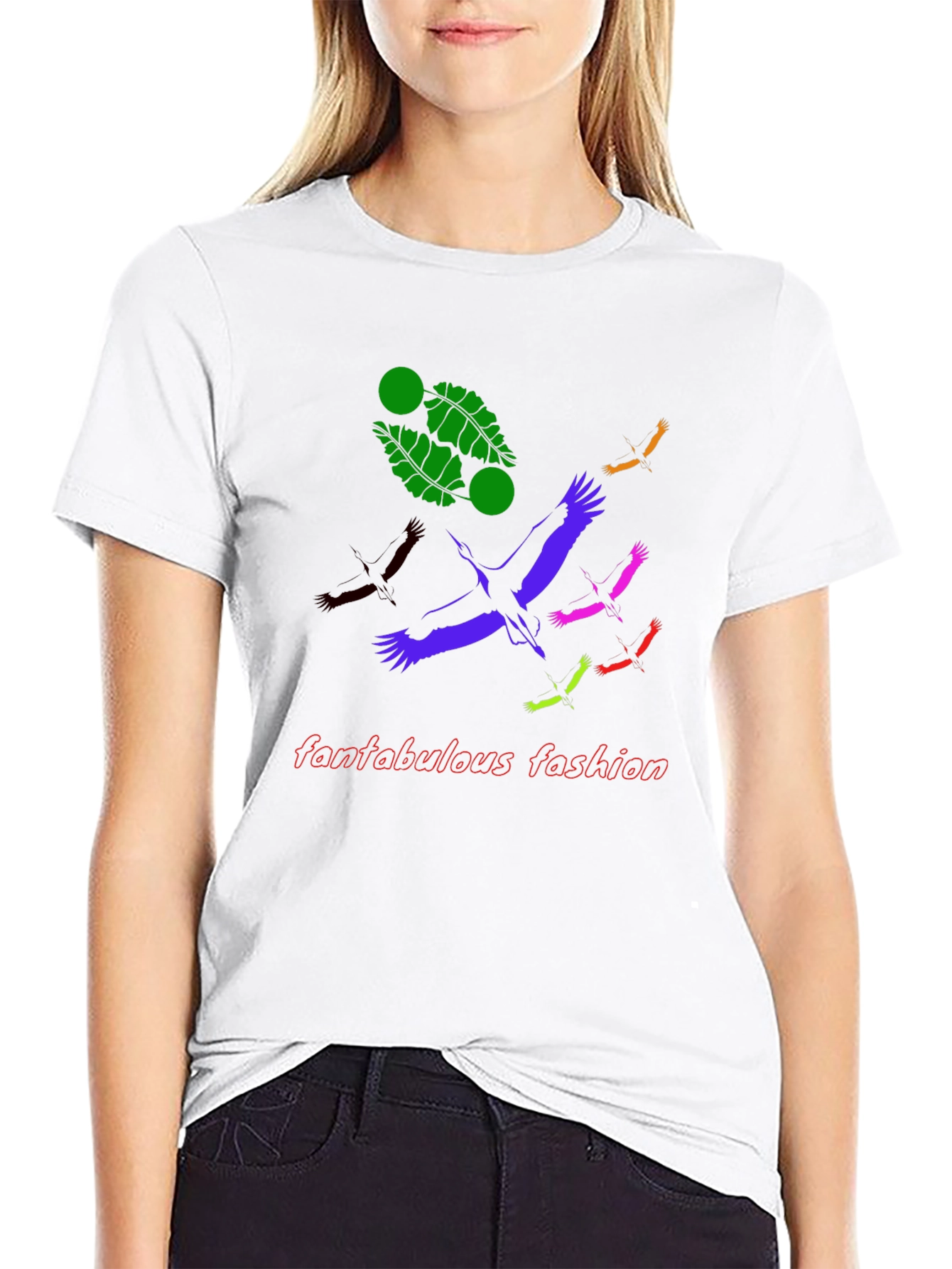 Fantabulous Fashion Crane Print Tee