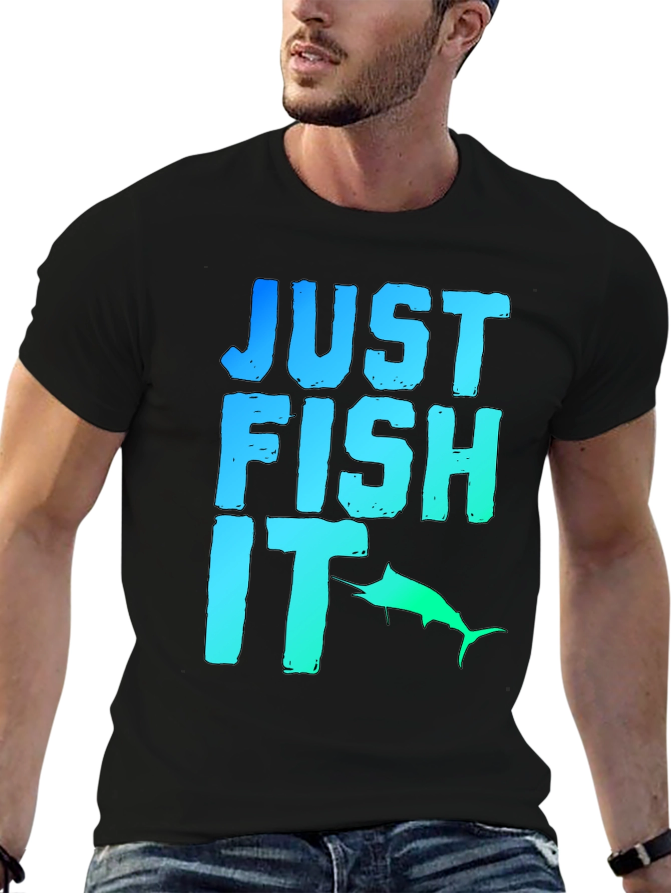 Just Fish It Graphic Tee - Black