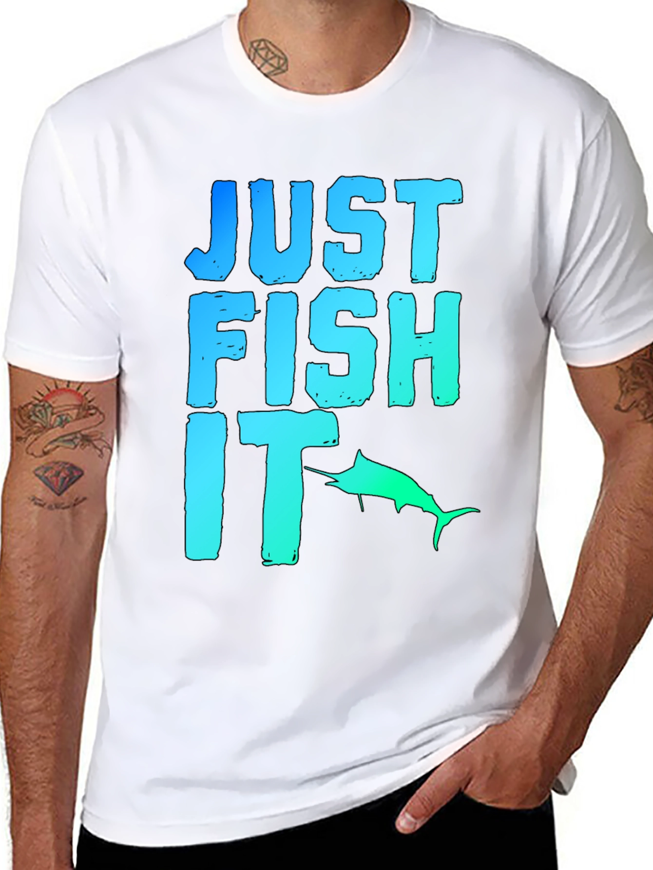 Just Fish It Graphic Tee - Black