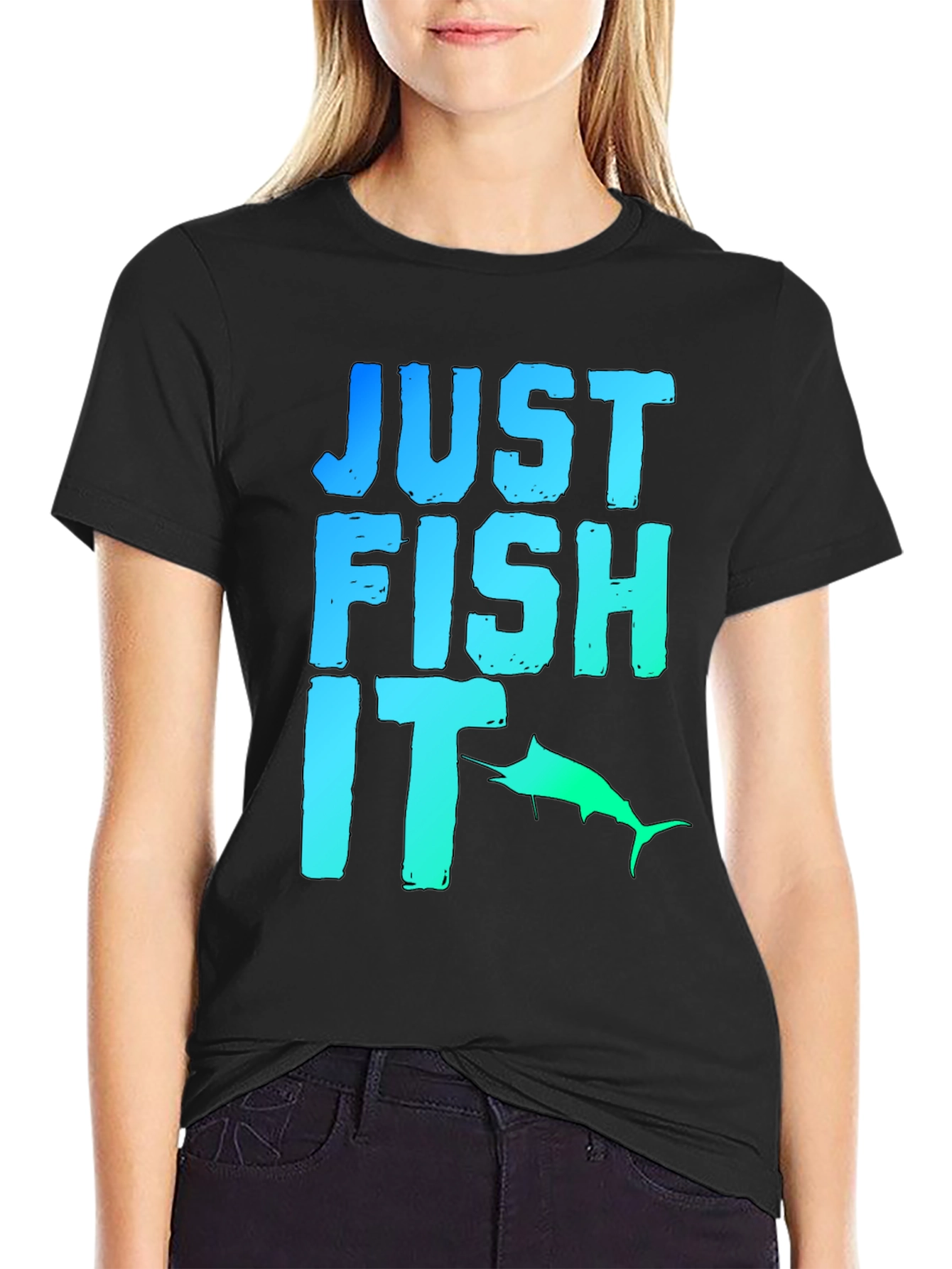 Just Fish It Graphic Tee - Black