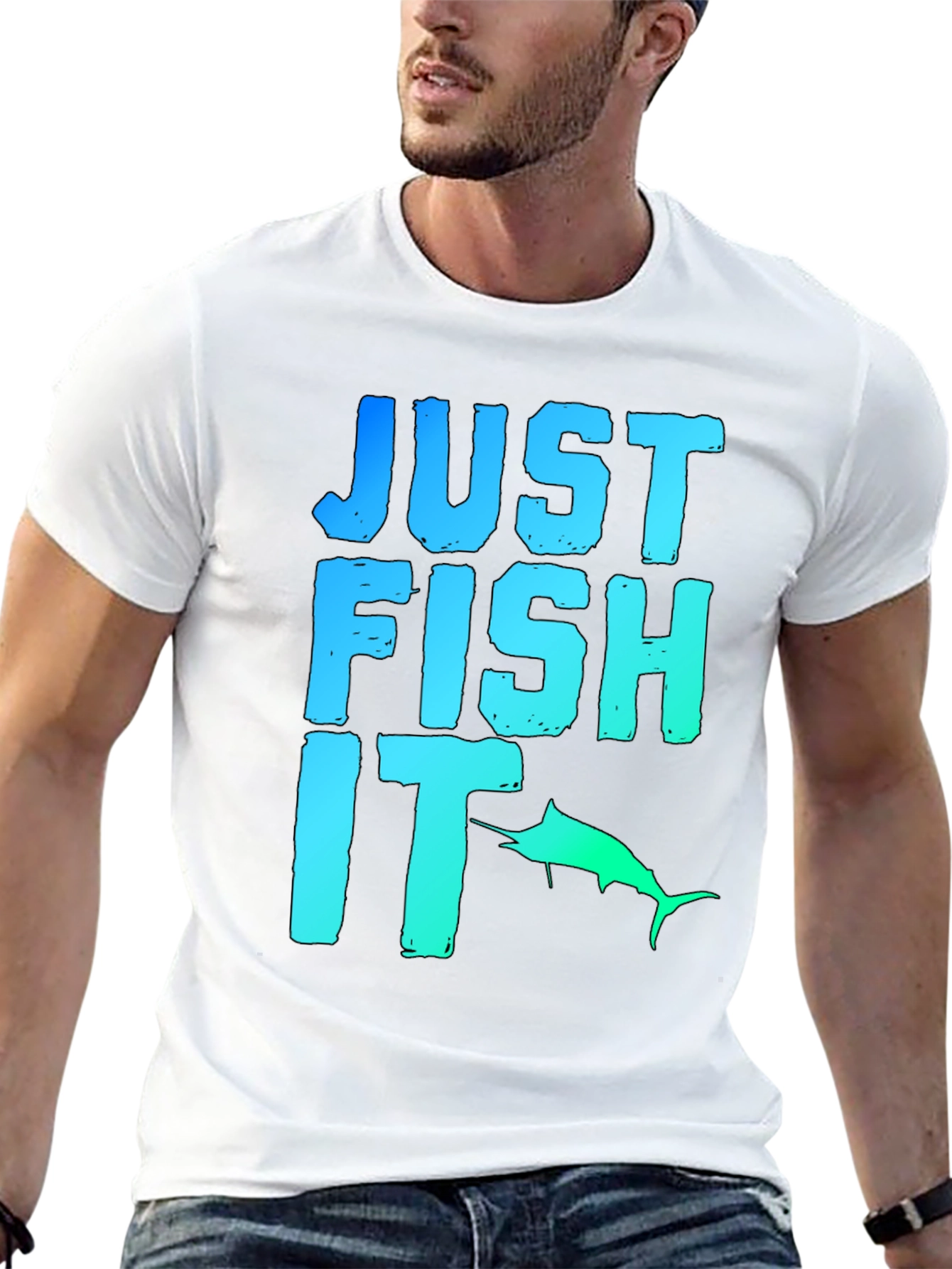 Just Fish It Graphic Tee - Black