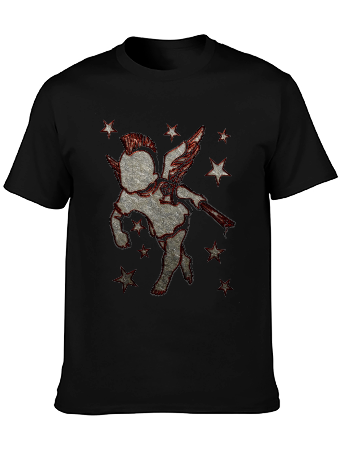 Punk Angel Graphic T-Shirt - Black Cotton Tee