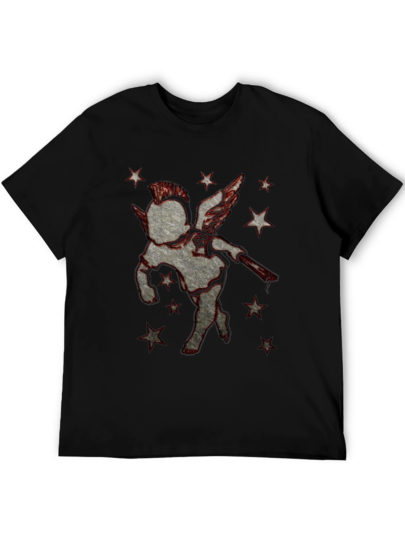 Punk Angel Graphic T-Shirt - Black Cotton Tee
