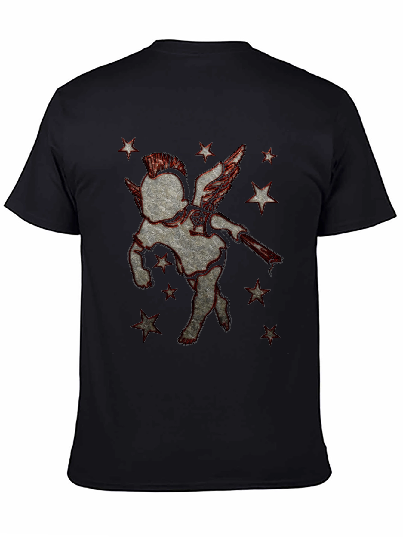 Punk Angel Graphic T-Shirt - Black Cotton Tee