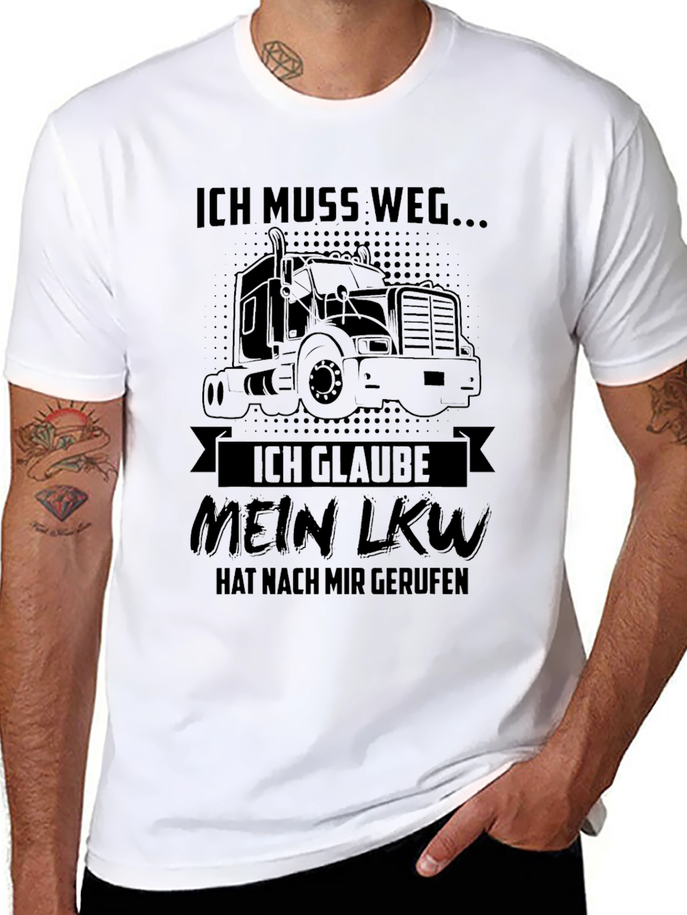 Truckers Calling Black Graphic T-Shirt