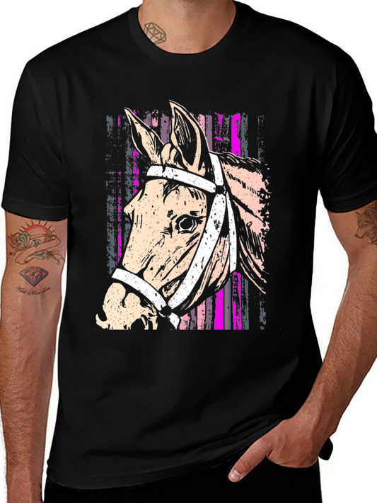 Horse Head Graphic Tee - Stylish Equestrian Design