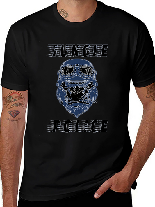 Jungle Police Graphic T-Shirt - Cool Gorilla Design