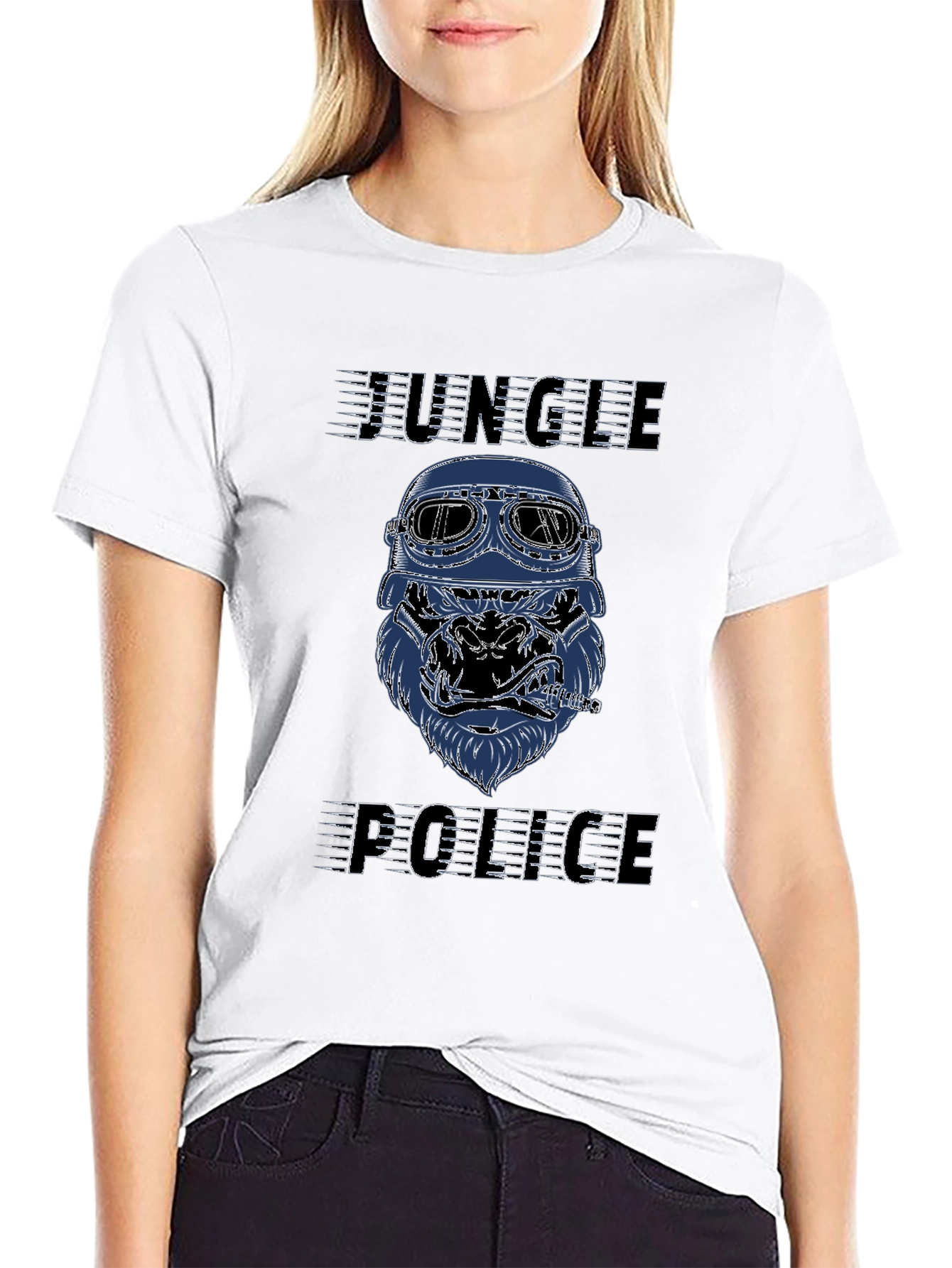 Jungle Police Graphic T-Shirt - Cool Gorilla Design