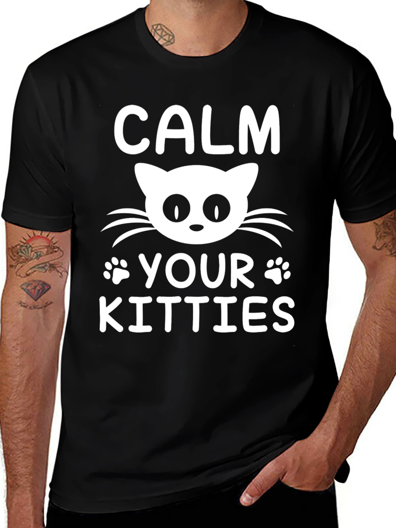 Calm Your Kitties Cat T-Shirt Funny Novelty Tee