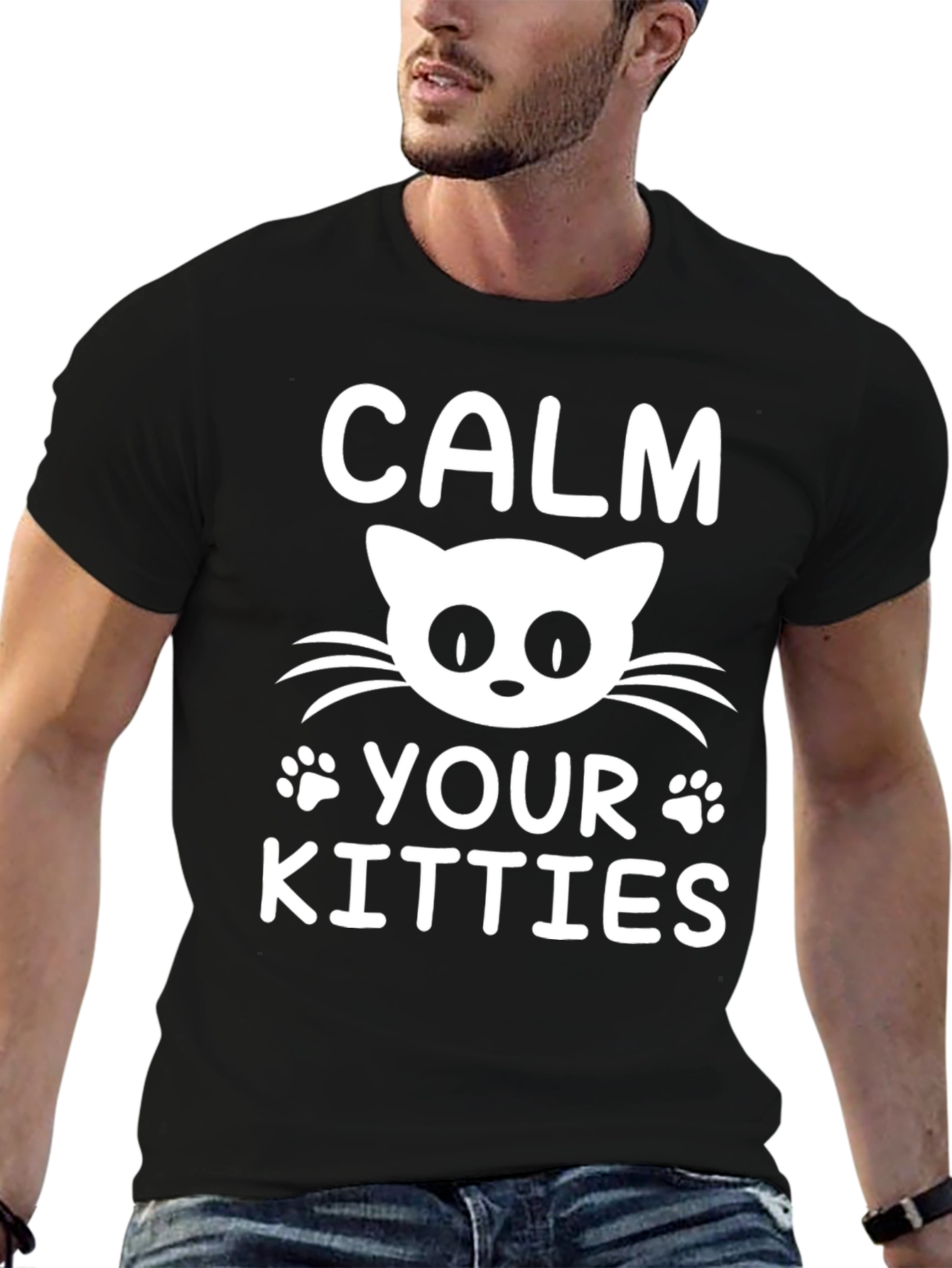 Calm Your Kitties Cat T-Shirt Funny Novelty Tee
