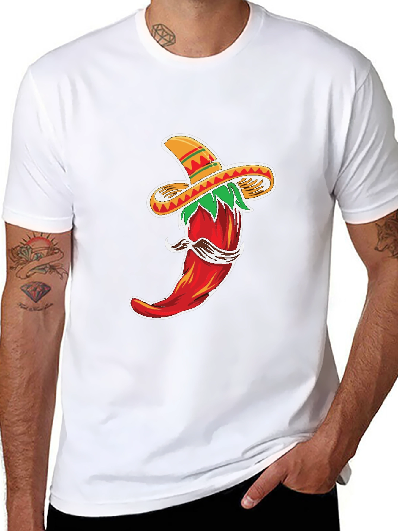 Chili Pepper Sombrero Graphic T-Shirt