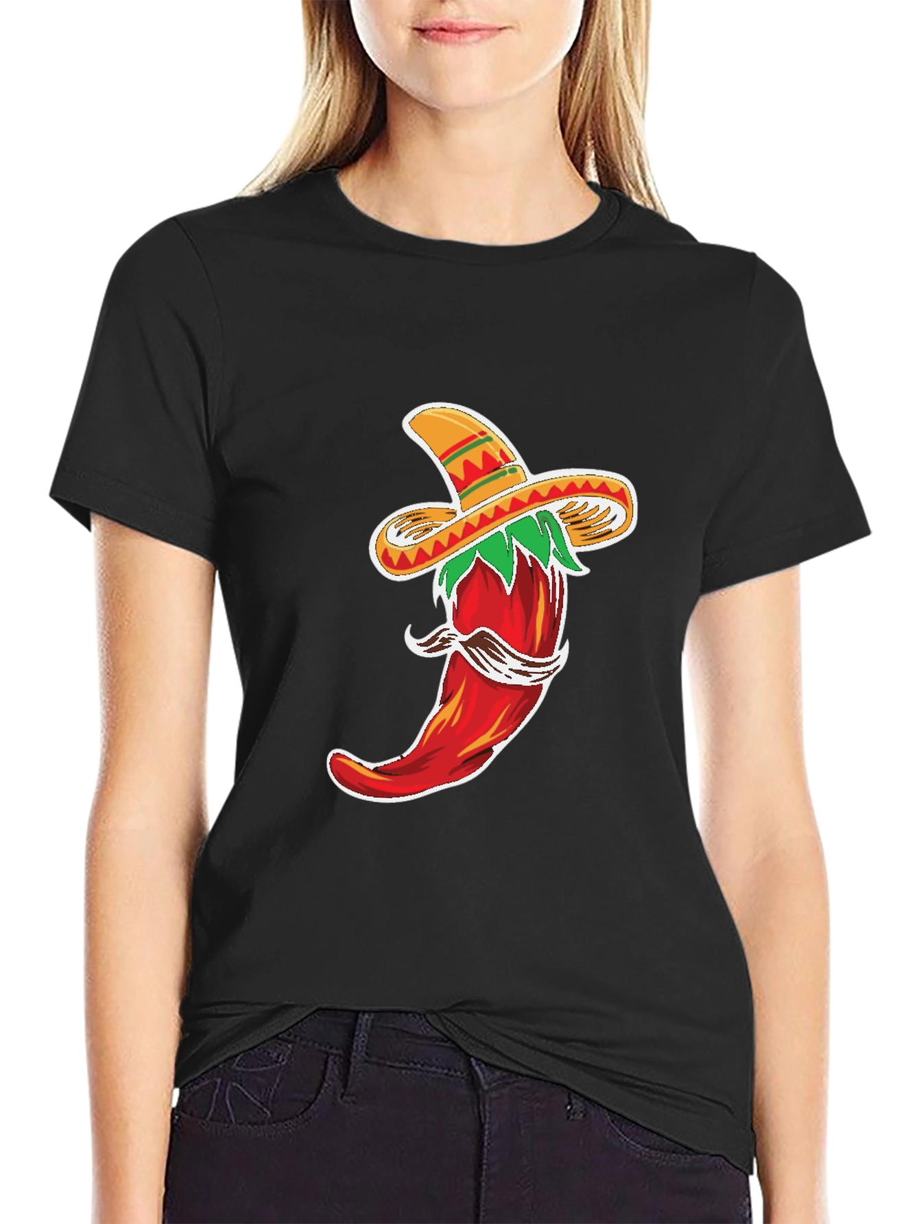 Chili Pepper Sombrero Graphic T-Shirt
