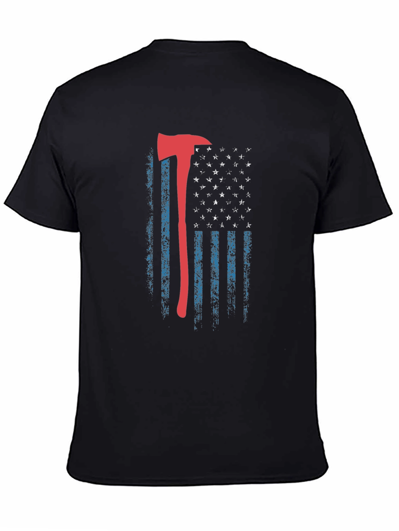 Firefighter Axe American Flag T-Shirt