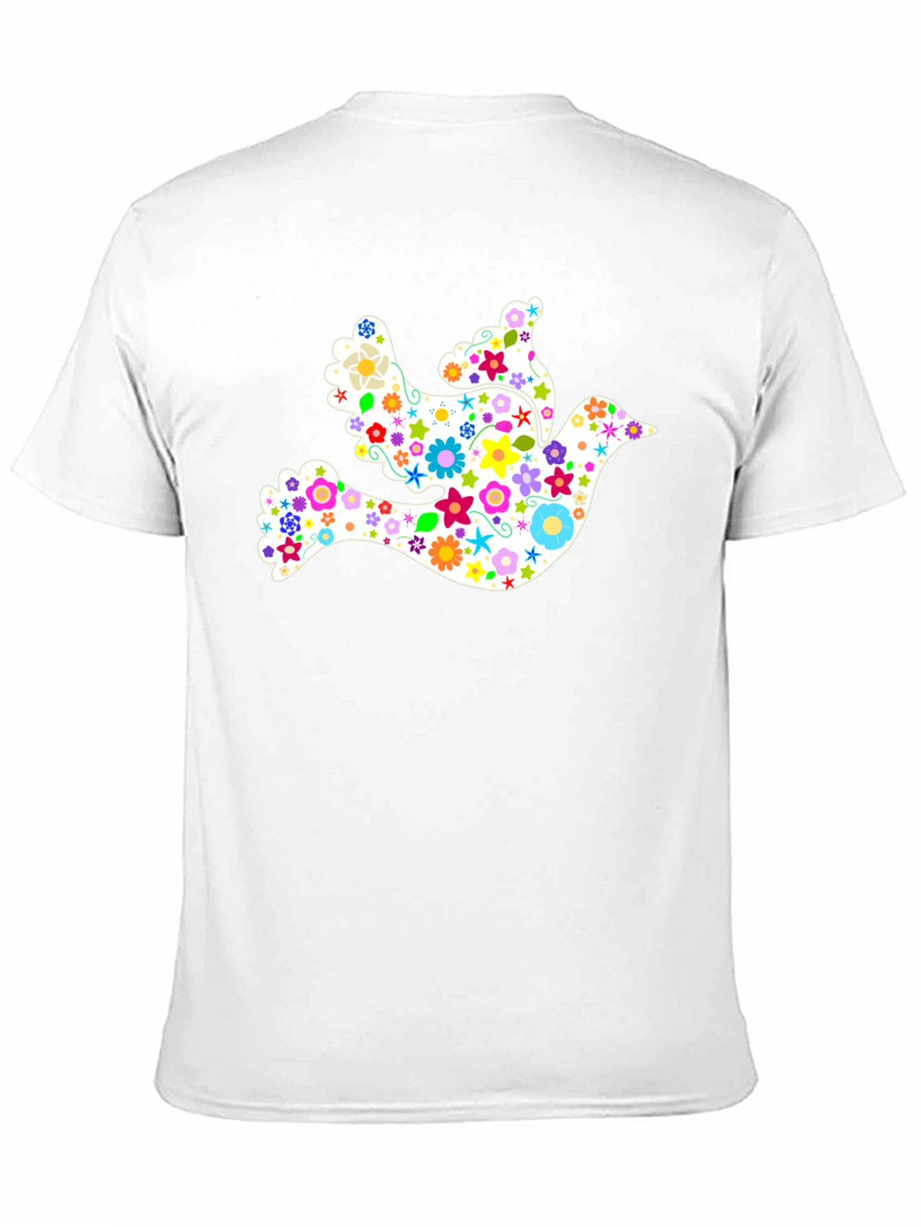 Floral Dove Graphic Black T-Shirt