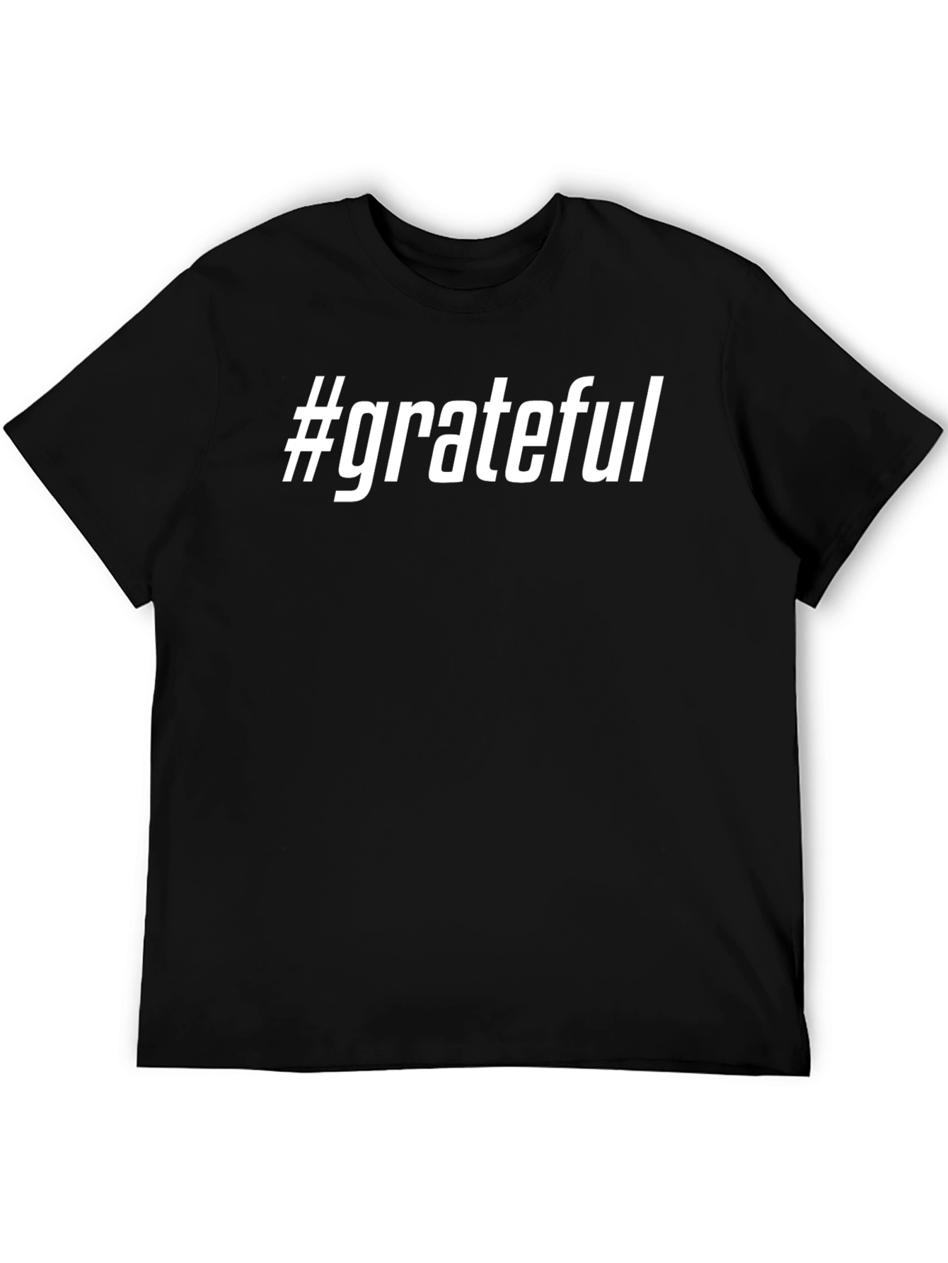 #Grateful Black Graphic T-Shirt - Mens Fashion Tee