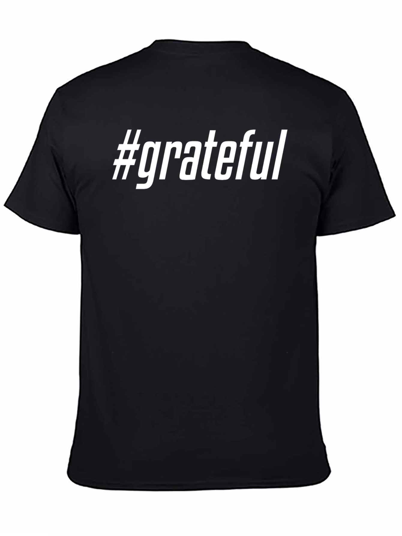 #Grateful Black Graphic T-Shirt - Mens Fashion Tee