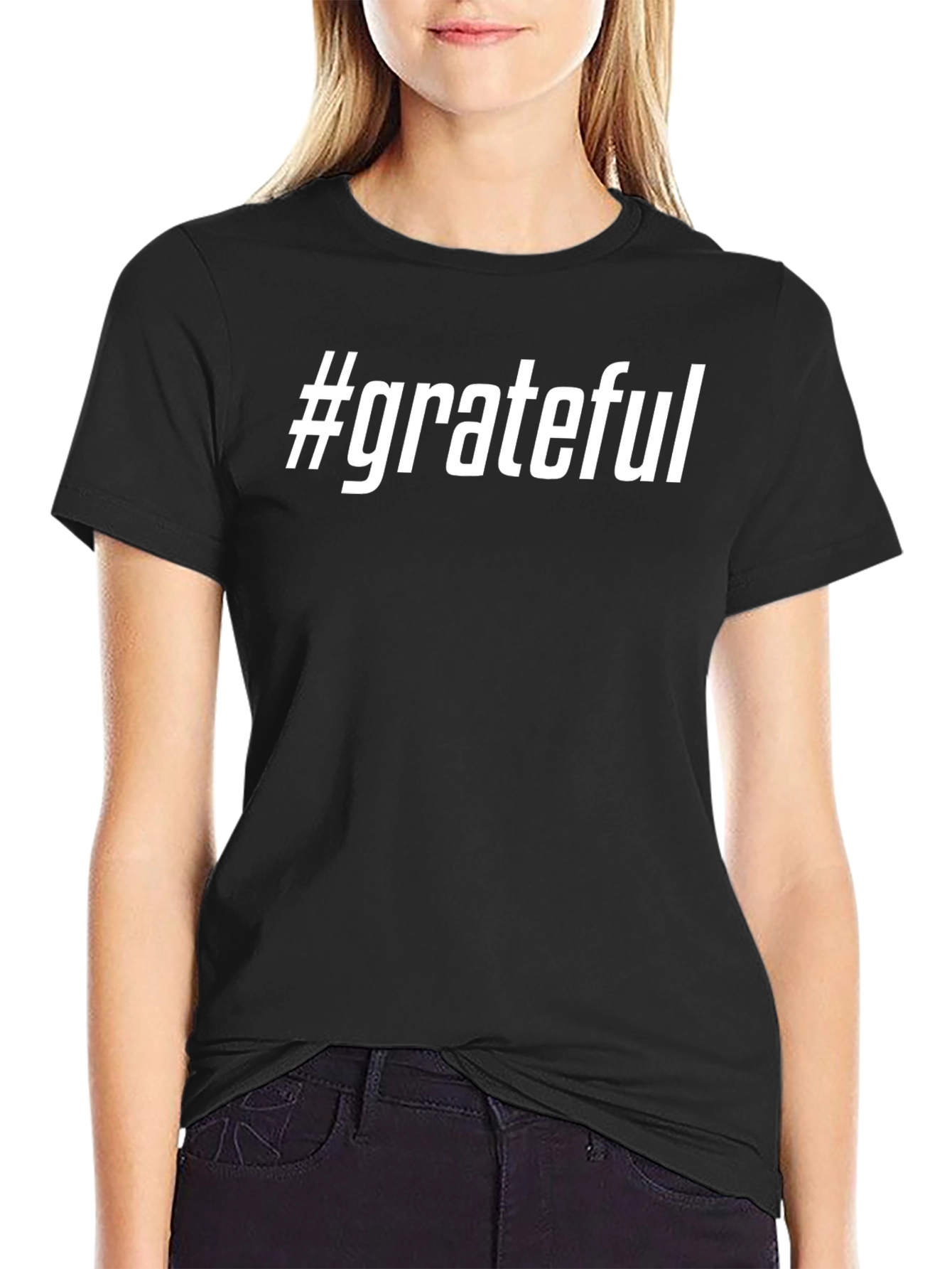 #Grateful Black Graphic T-Shirt - Mens Fashion Tee