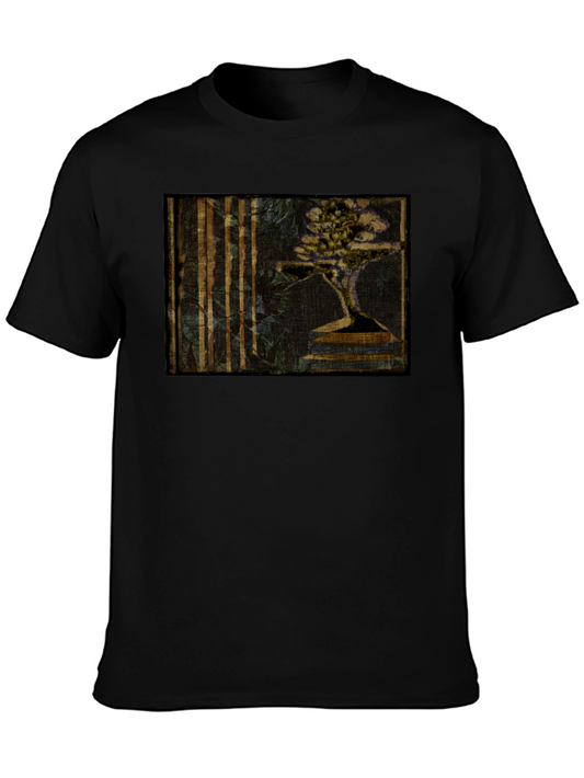 Vintage Bonsai Art Black T-Shirt