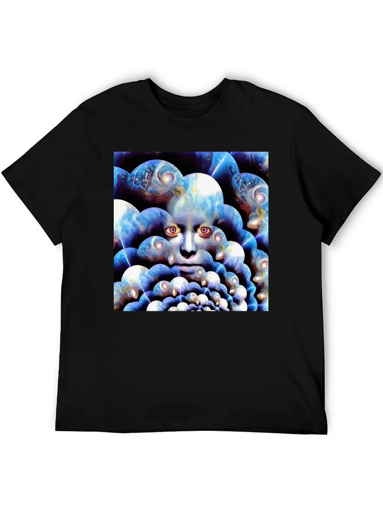 Surreal Face Graphic Black T-Shirt