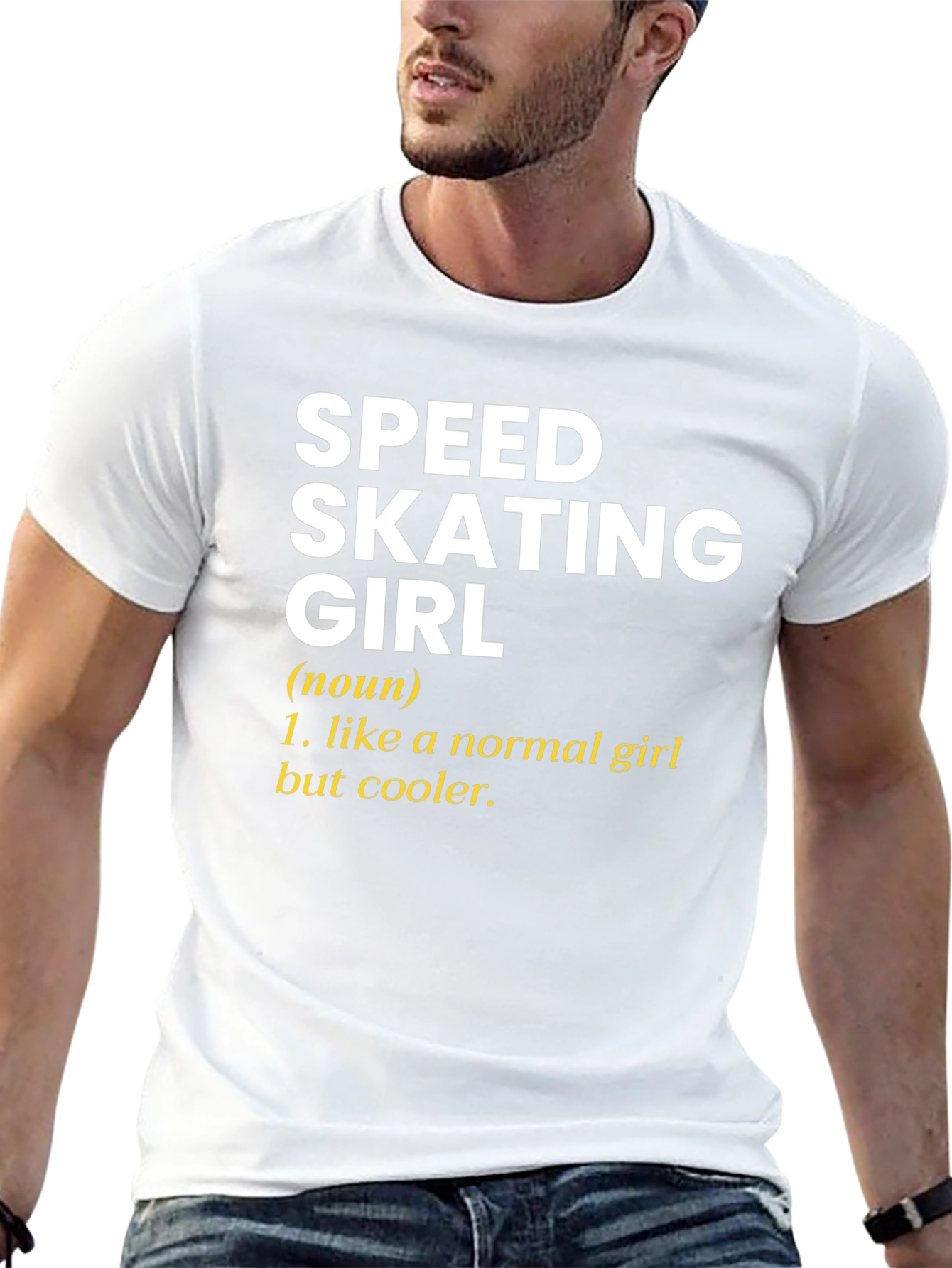 Speed Skating Girl T-Shirt - Black Cotton Tee