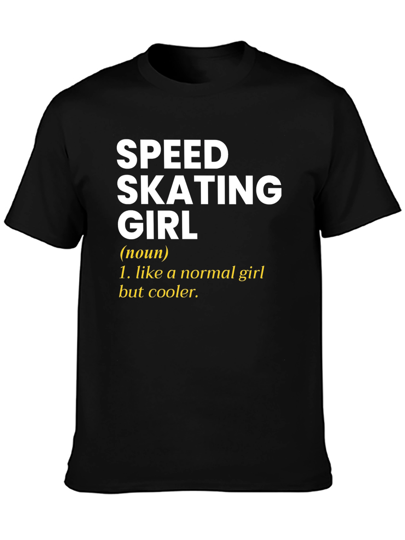 Speed Skating Girl T-Shirt - Black Cotton Tee
