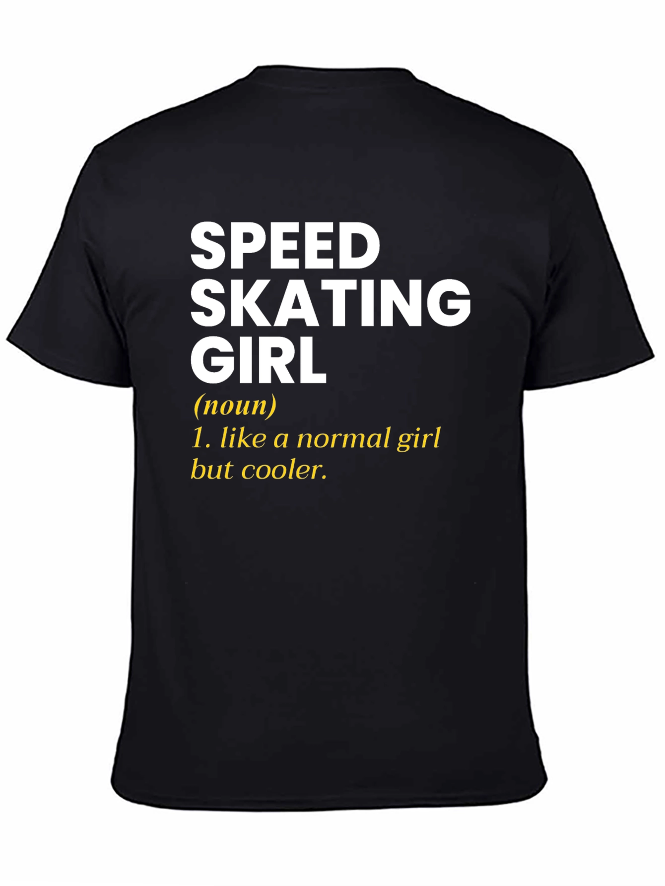 Speed Skating Girl T-Shirt - Black Cotton Tee