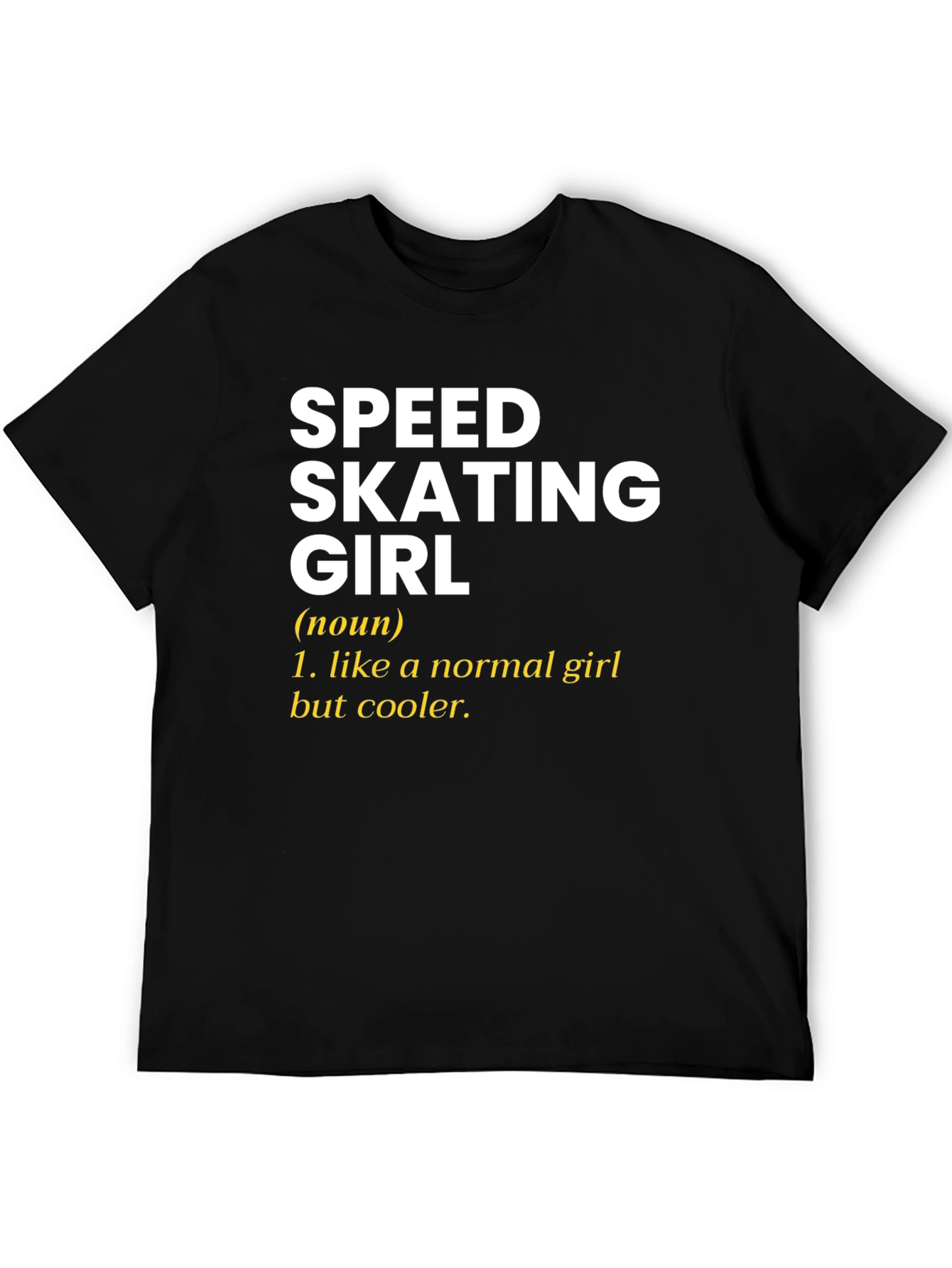Speed Skating Girl T-Shirt - Black Cotton Tee