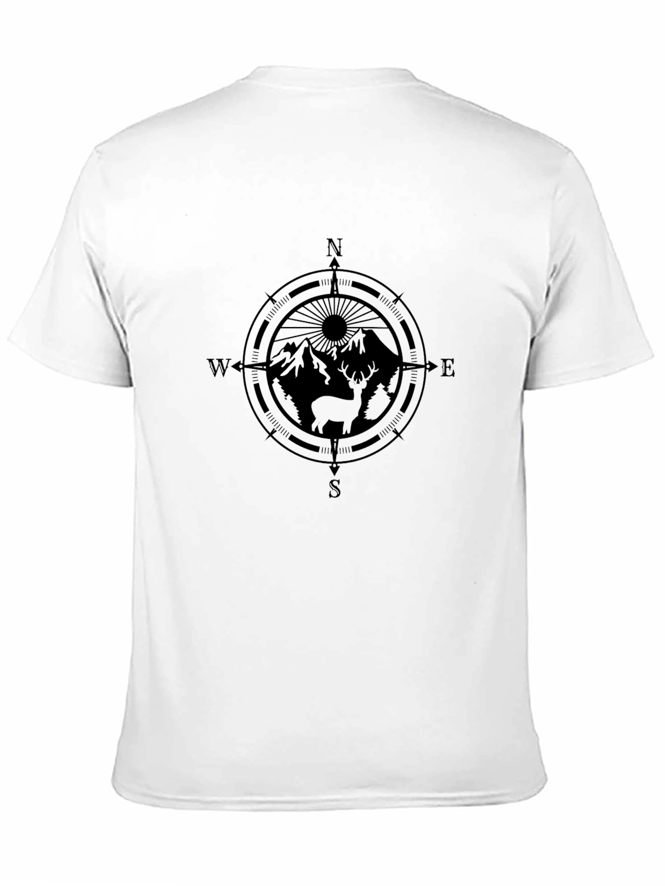 Compass & Mountain Graphic Black T-Shirt