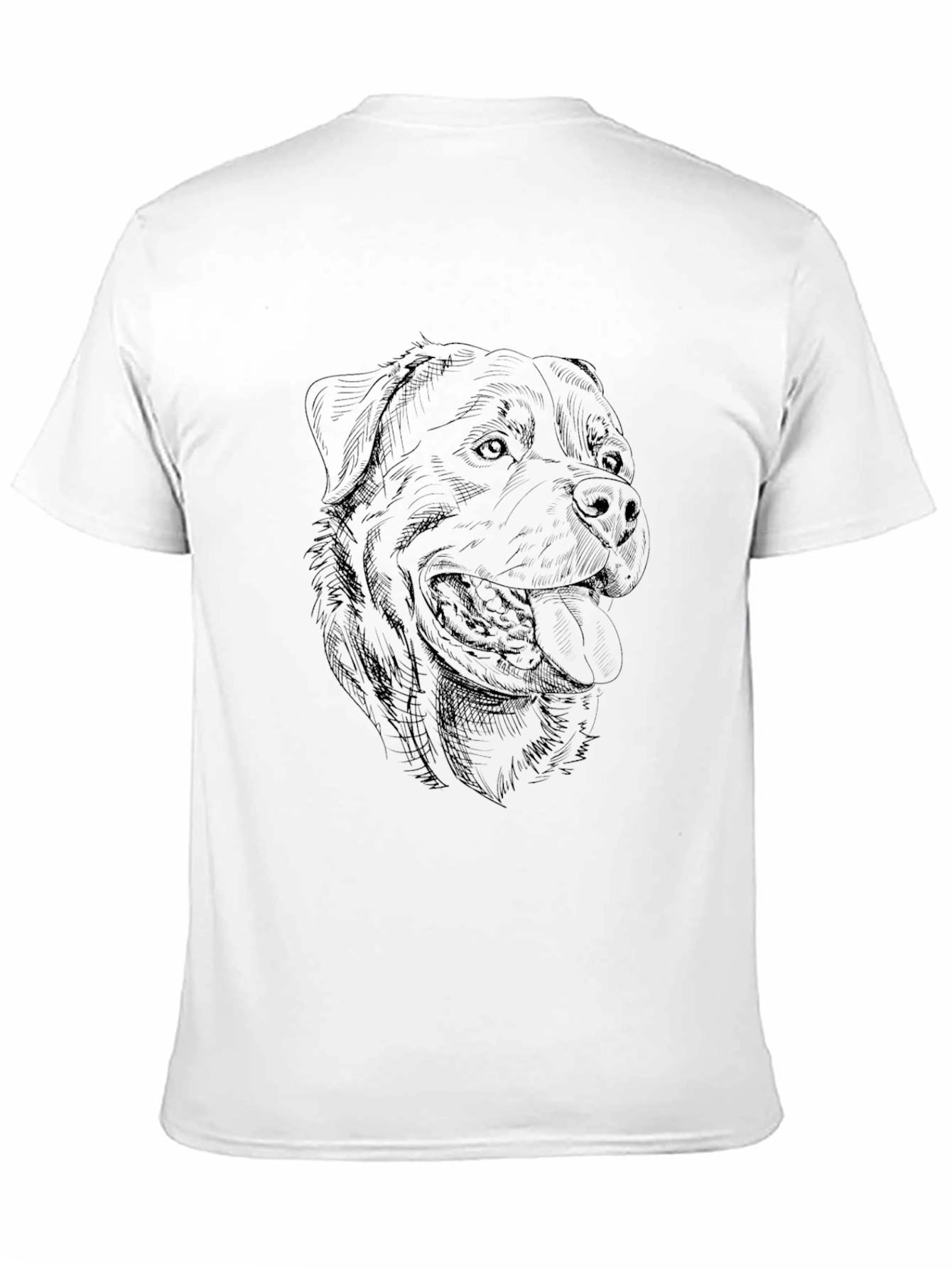 Dog Sketch Graphic Tee - Black Cotton T-Shirt