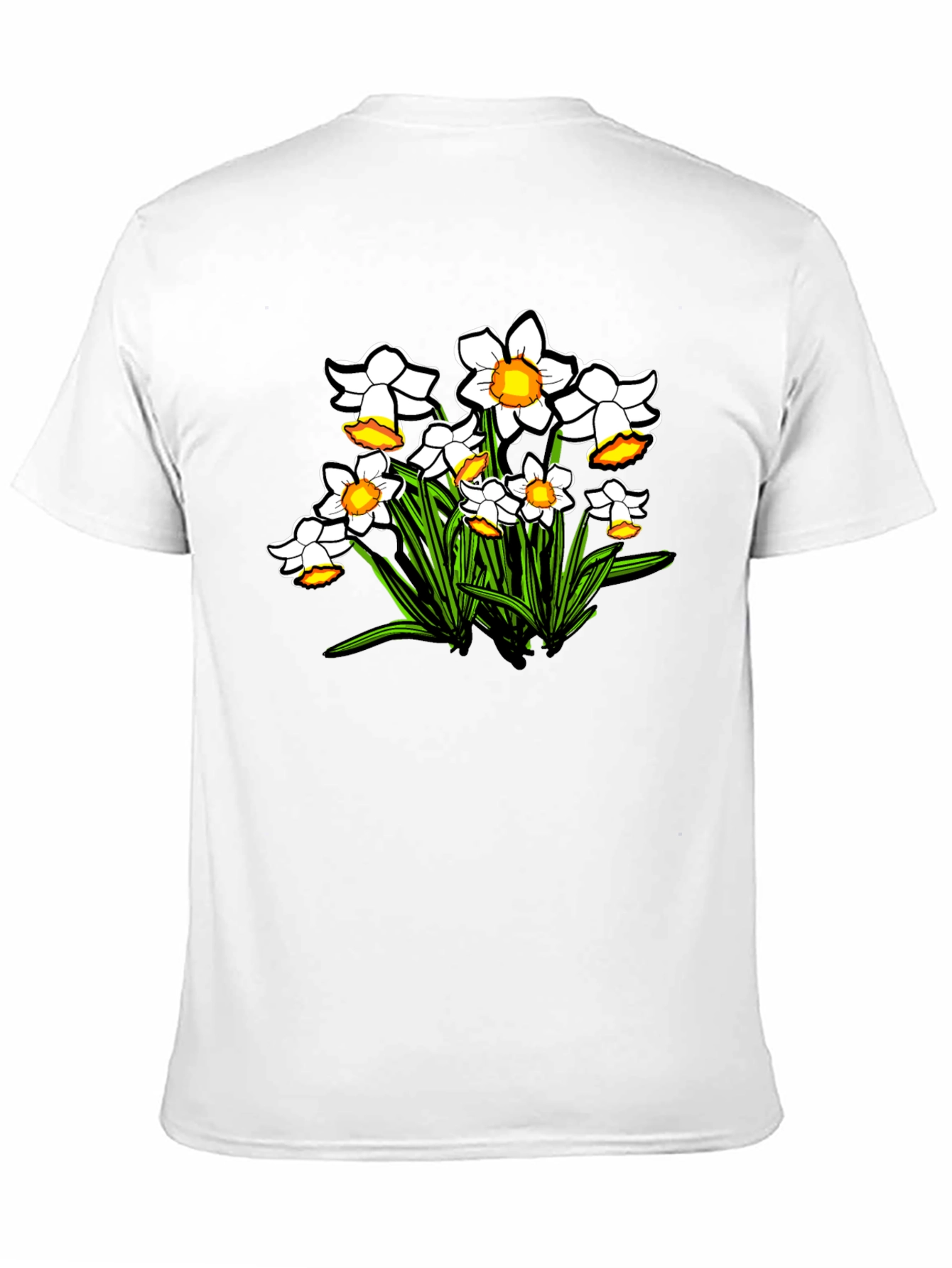 Floral Daffodil Graphic Print Black T-Shirt
