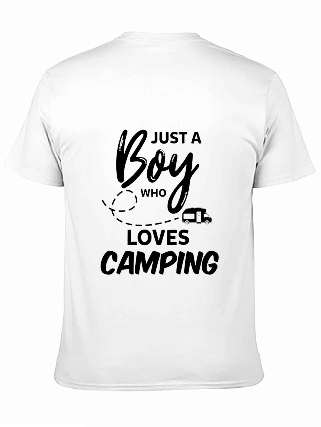 Boy Who Loves Camping Black T-Shirt