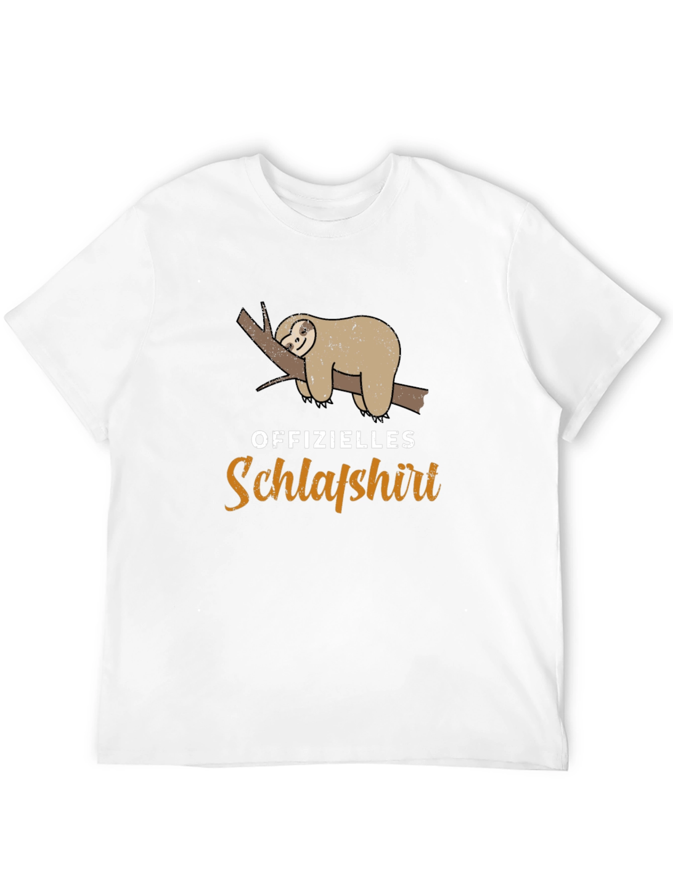 Mens Black Sloth Schlafshirt Sleep Shirt