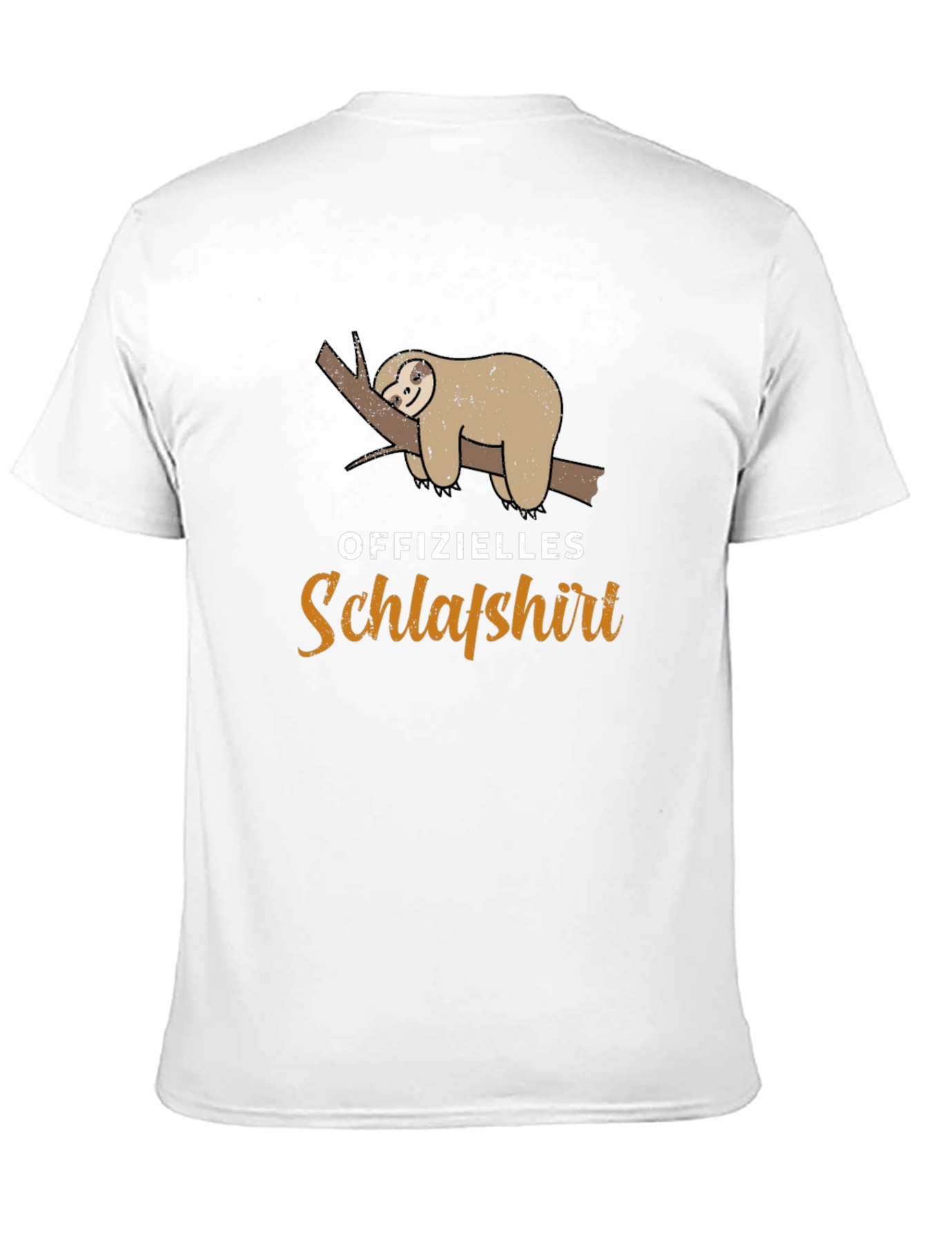 Mens Black Sloth Schlafshirt Sleep Shirt