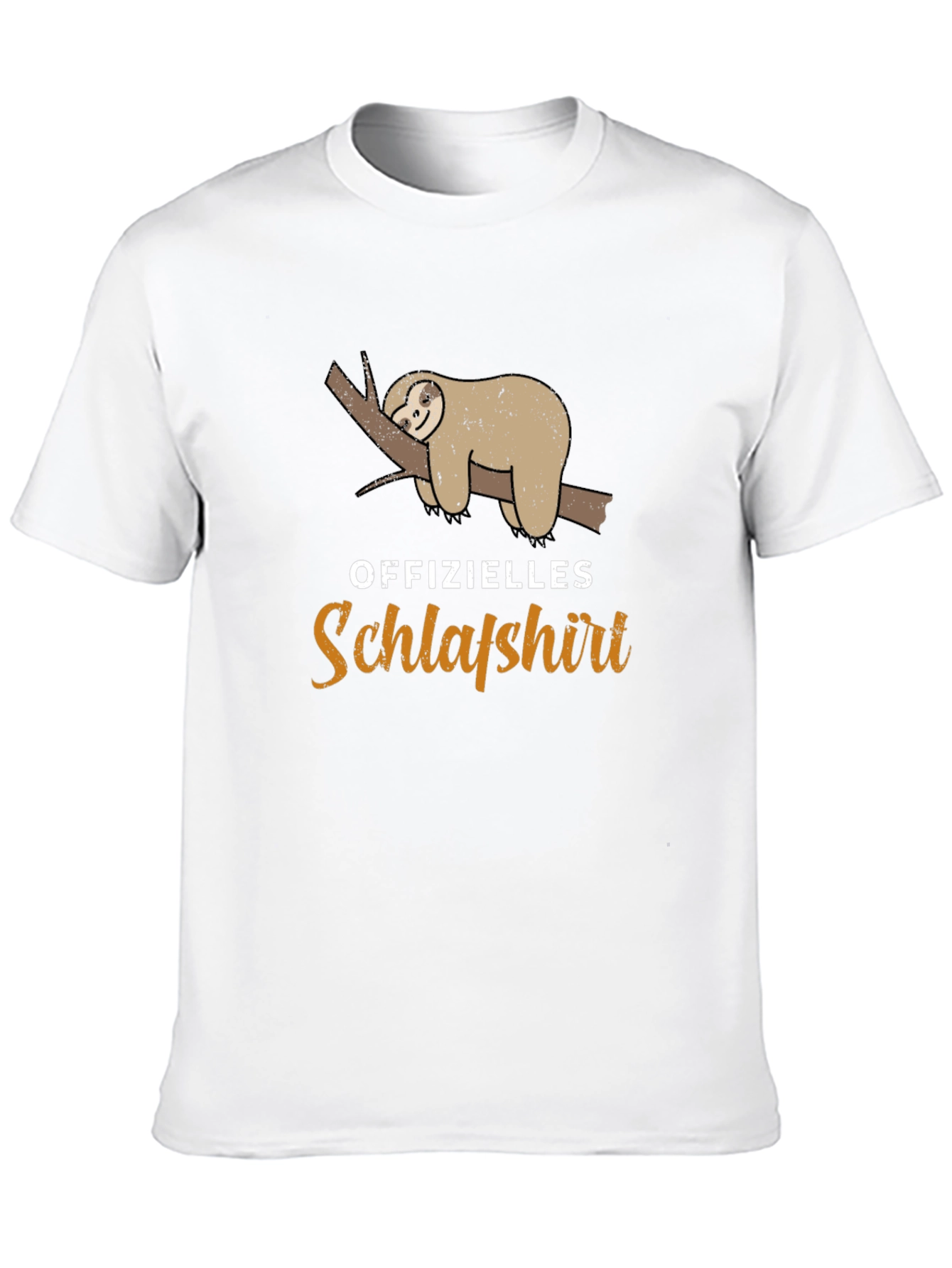 Mens Black Sloth Schlafshirt Sleep Shirt