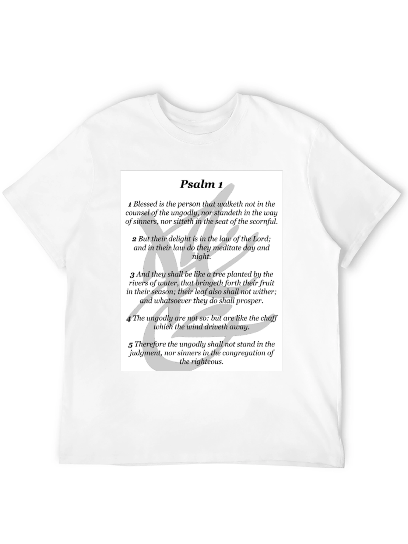 Psalm 1 Christian T-Shirt - Religious Bible Verse Tee