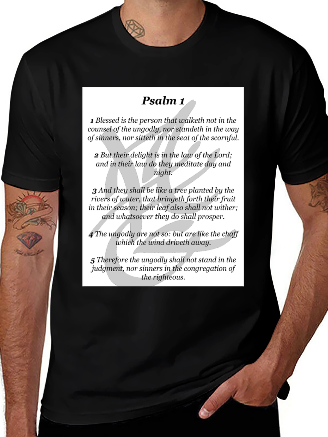 Psalm 1 Christian T-Shirt - Religious Bible Verse Tee