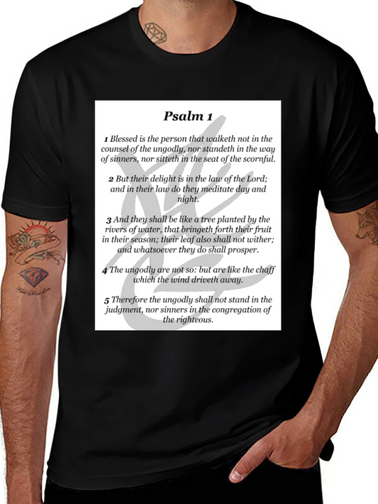 Psalm 1 Christian T-Shirt - Religious Bible Verse Tee