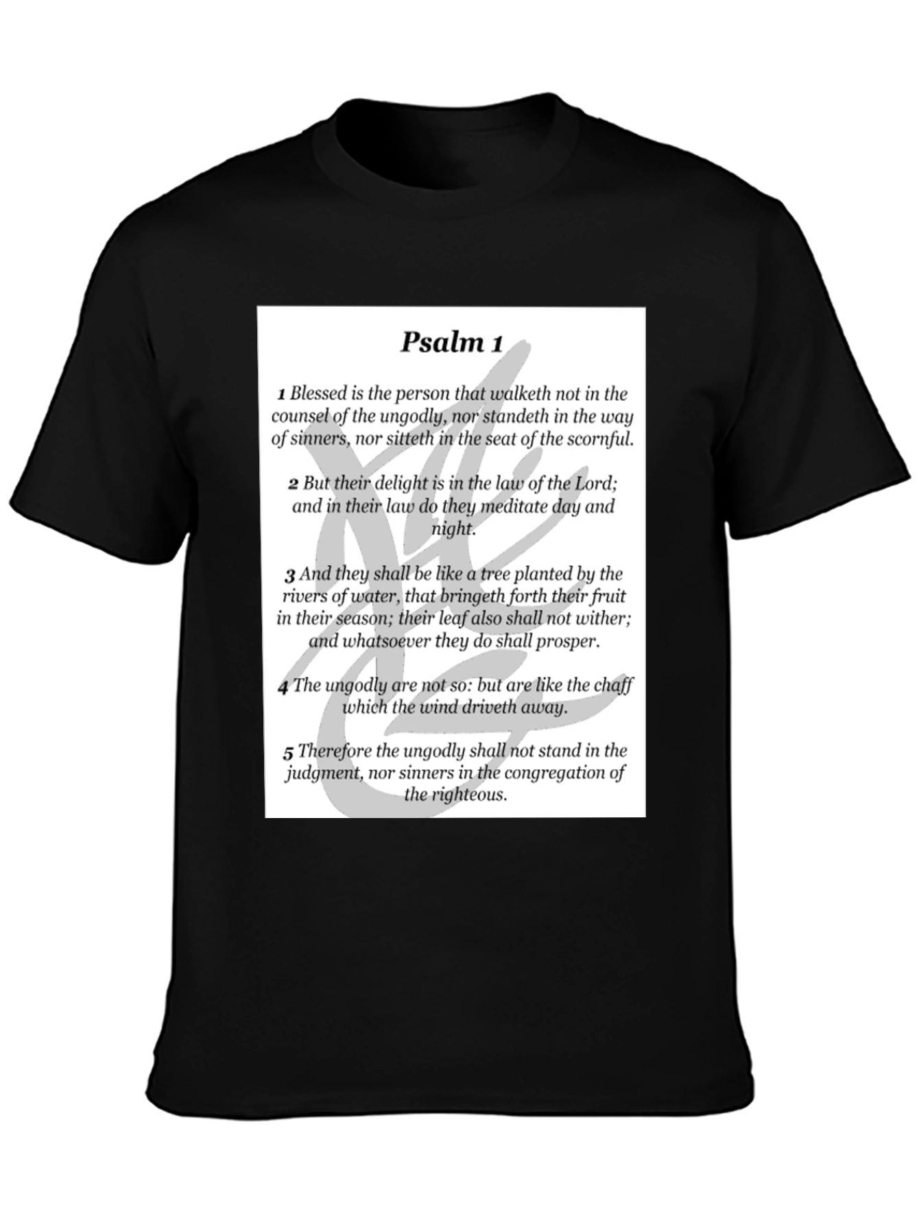 Psalm 1 Christian T-Shirt - Religious Bible Verse Tee