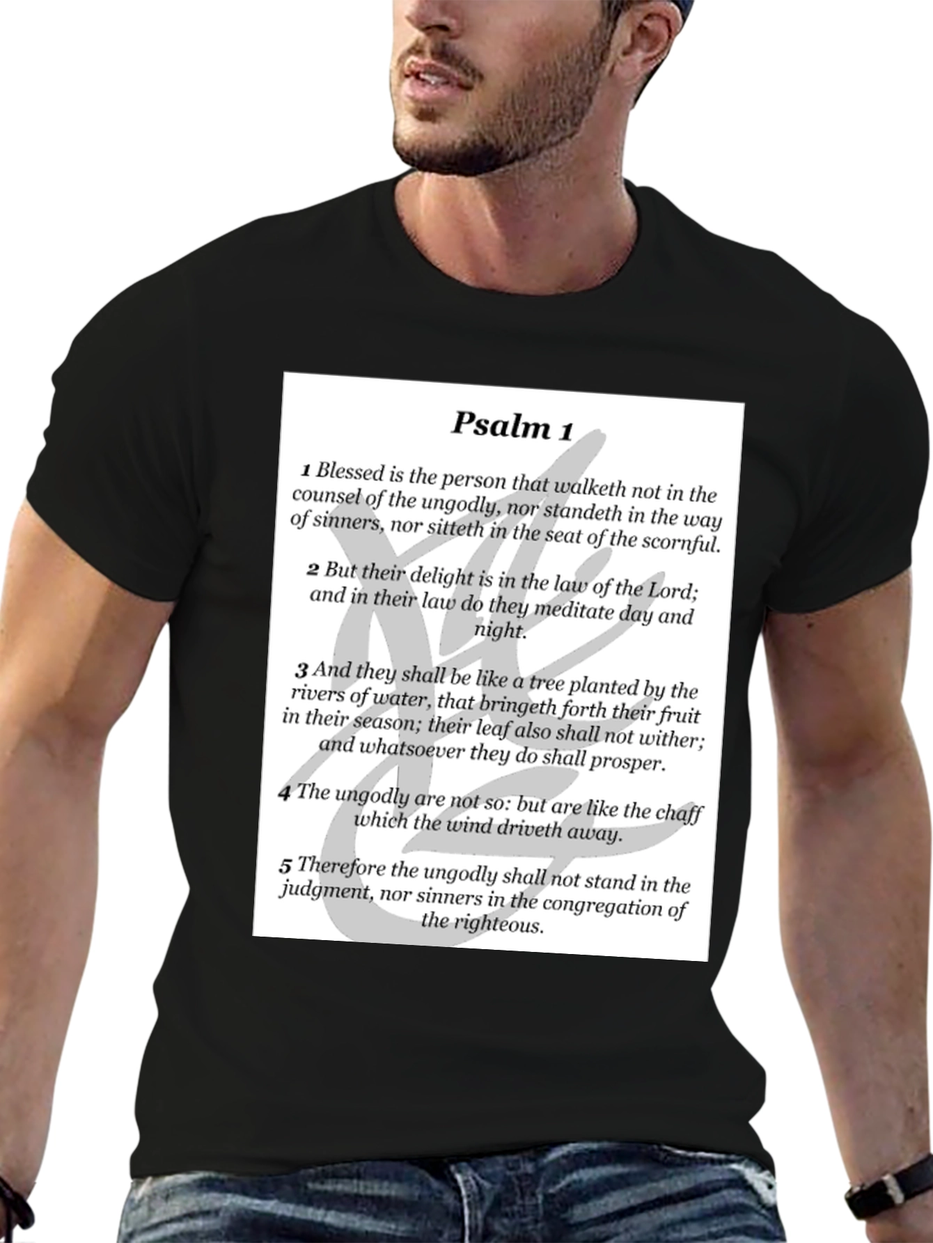 Psalm 1 Christian T-Shirt - Religious Bible Verse Tee