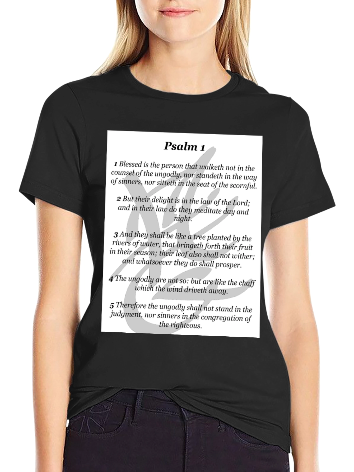 Psalm 1 Christian T-Shirt - Religious Bible Verse Tee